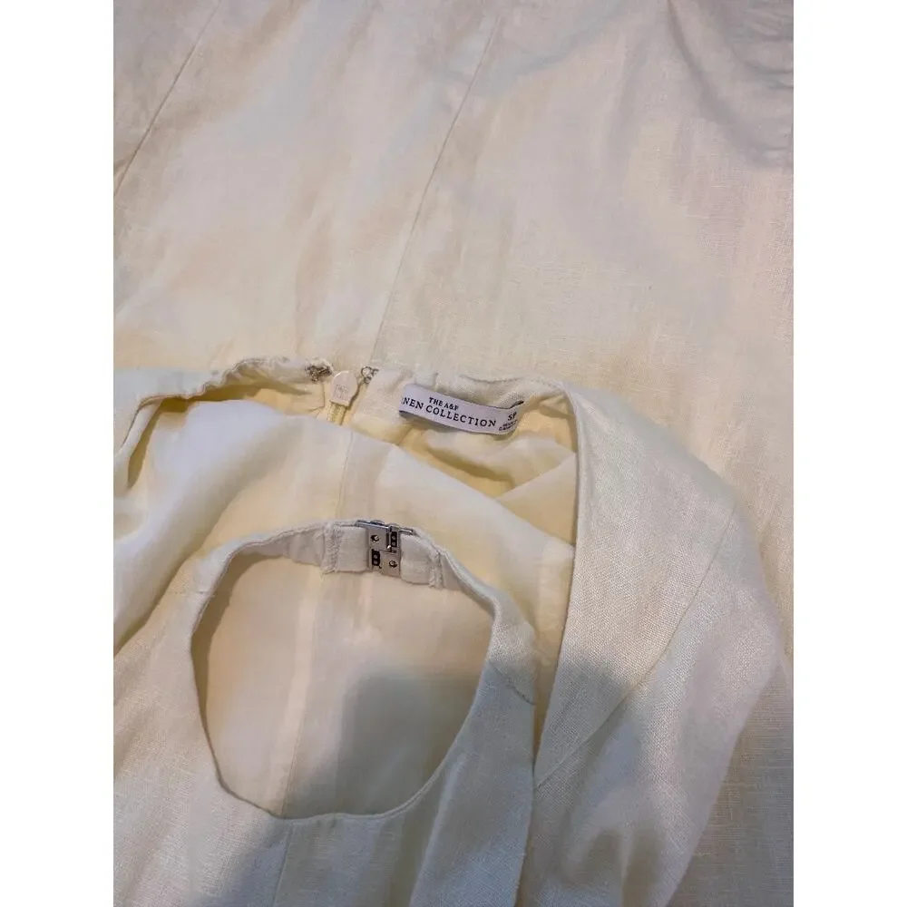 A&F The Linen Collection Pale Yellow Halter Maxi Dress Small P